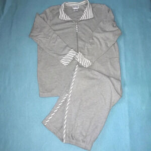 𝅺BLAIR activewear 3 piece sweatsuit long sleeve zip up striped pullover size L